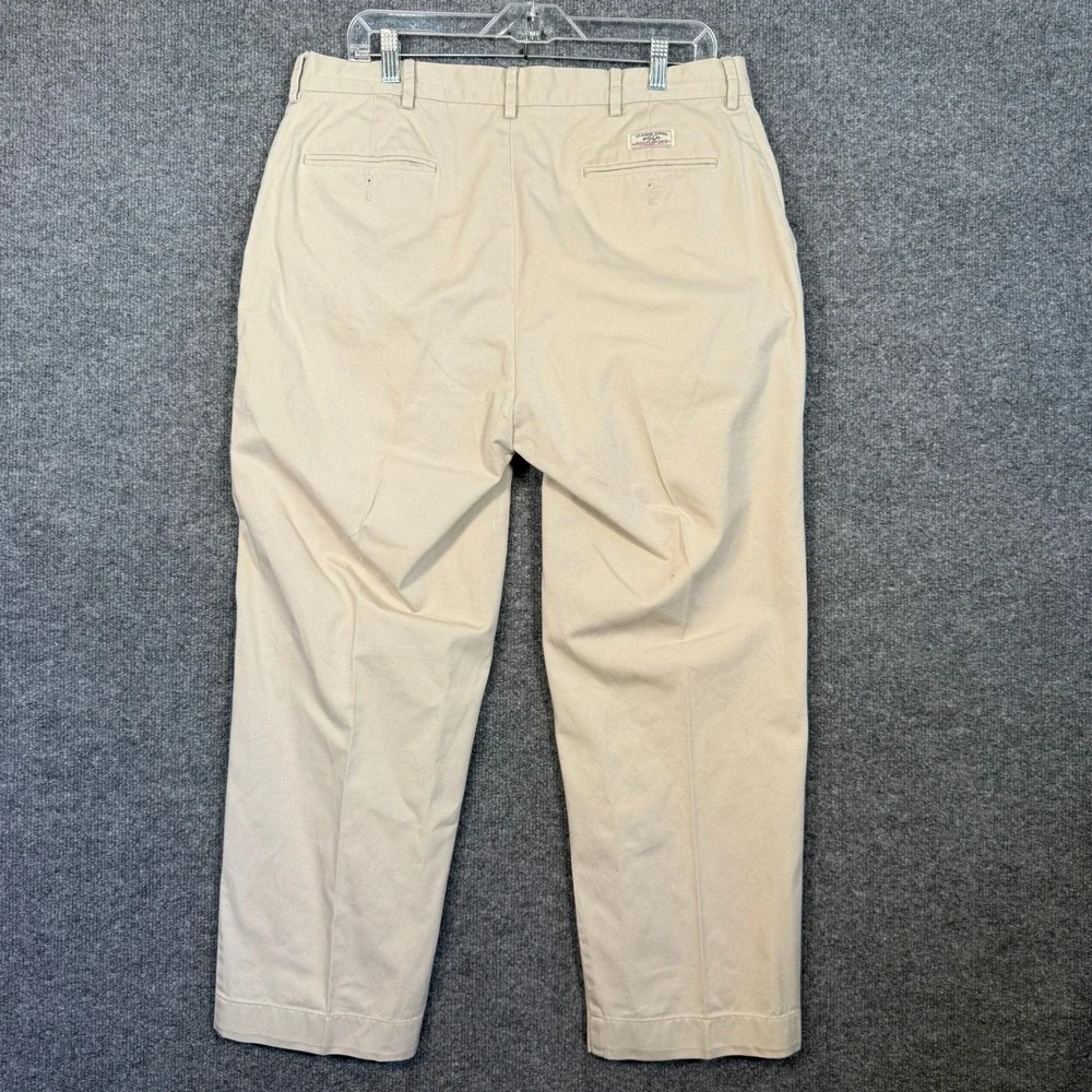 Polo Ralph‎ Lauren Pants Mens 36x29 Classic Chino Mens Khaki Pants Vintage Pleat